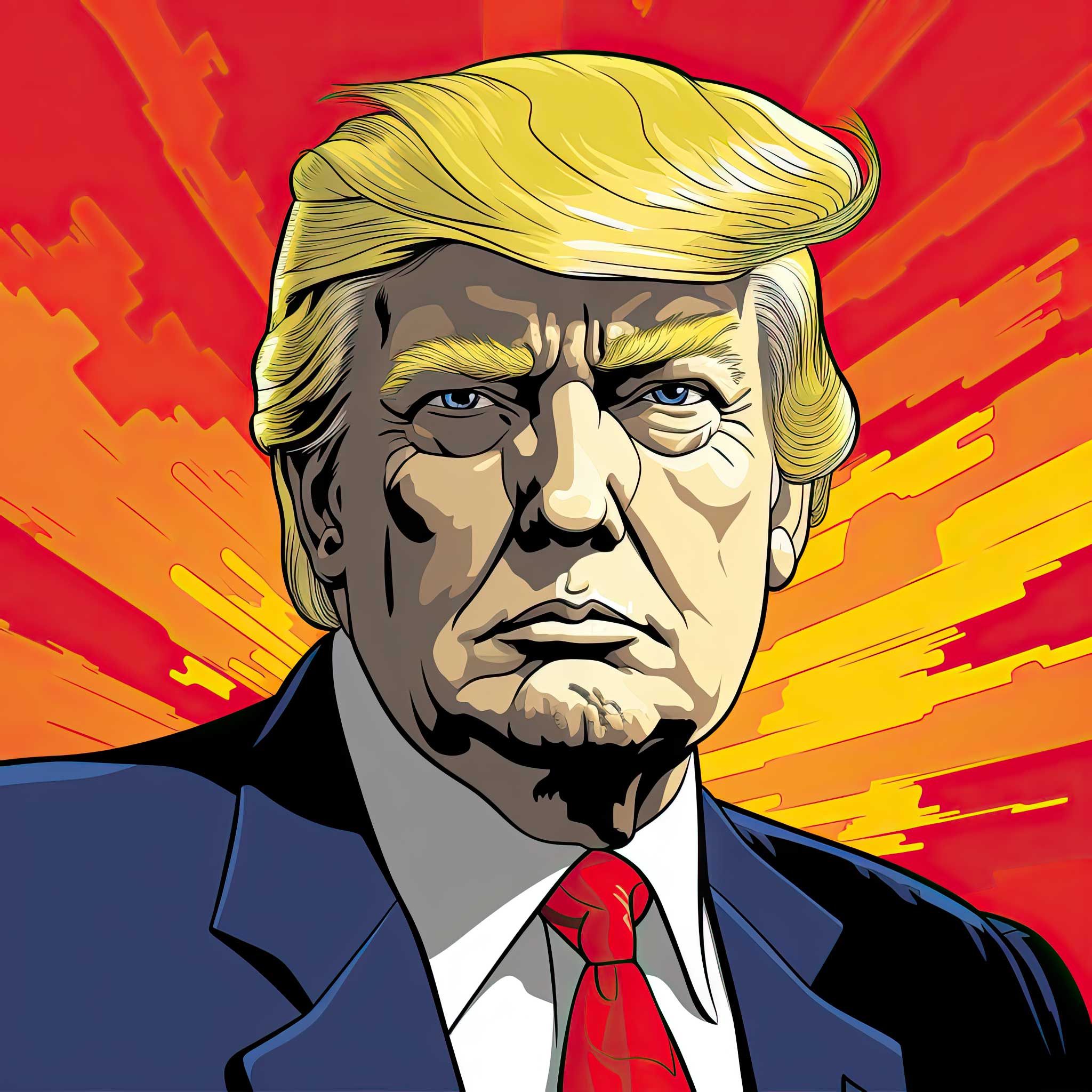 Pop art portrait of Donald Trump