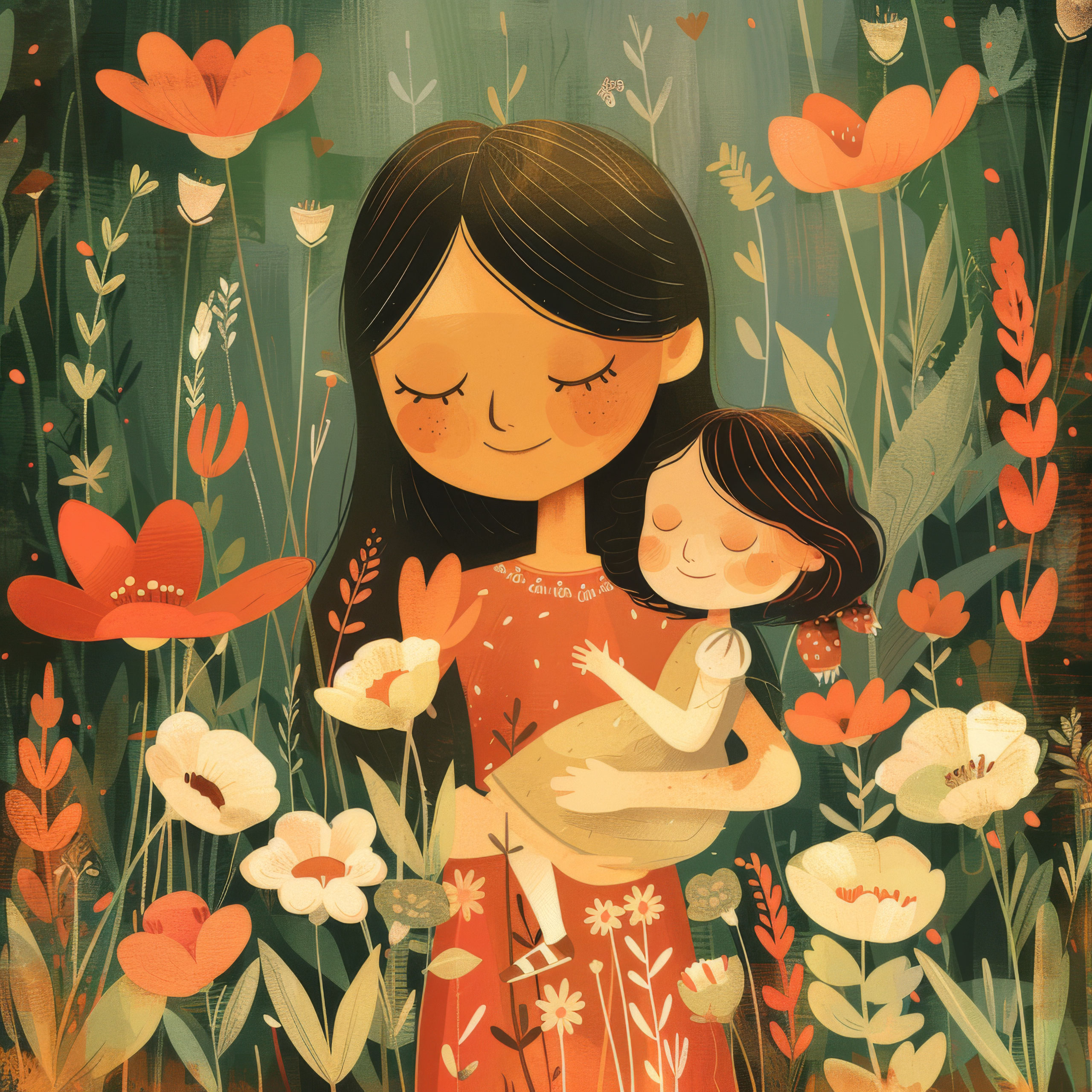Preview for Mother-child-garden-illustration-mothers-day-background-072b5