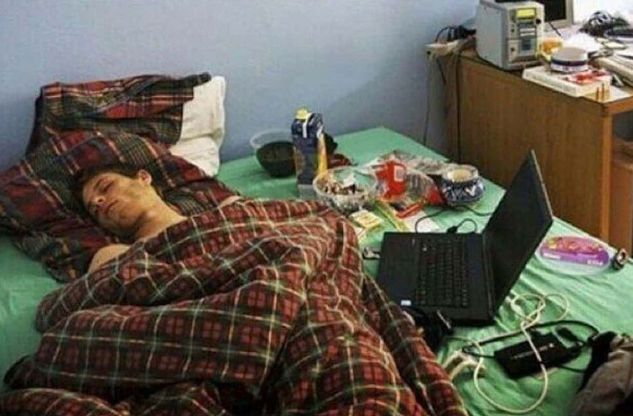 Preview for Man-working-late-on-laptop-in-bed-summer-meme-background-40ecb