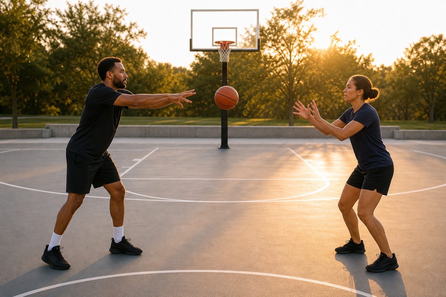 Preview for Basketball Passing Drill Pair Stock Background
