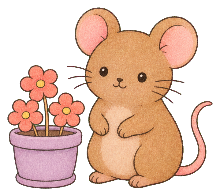 Preview for Mouse With Flowerpot Sticker