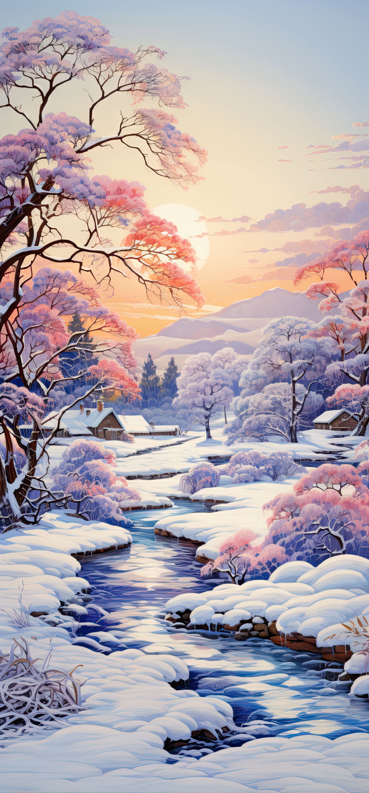 Preview for Serene-winter-landscape-christmas-phone-background-cba1f