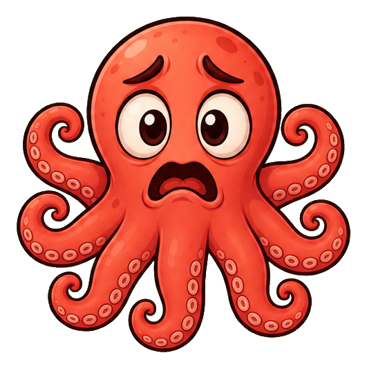 Preview for Panicked Coral Octopus Sticker