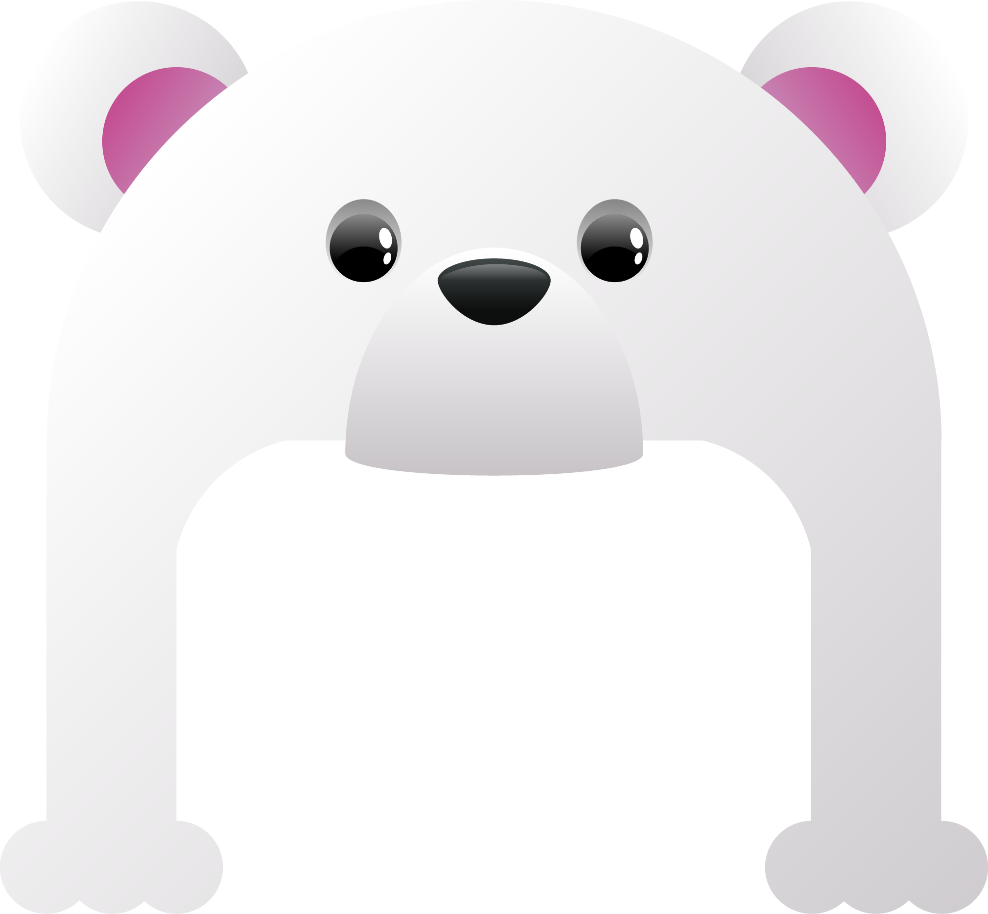 Preview for Cartoon-polar-bear-illustration-christmas-hat-sticker-a31e8