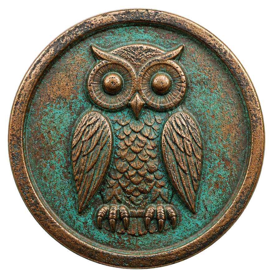 Preview for Verdigris Owl Coin Sticker