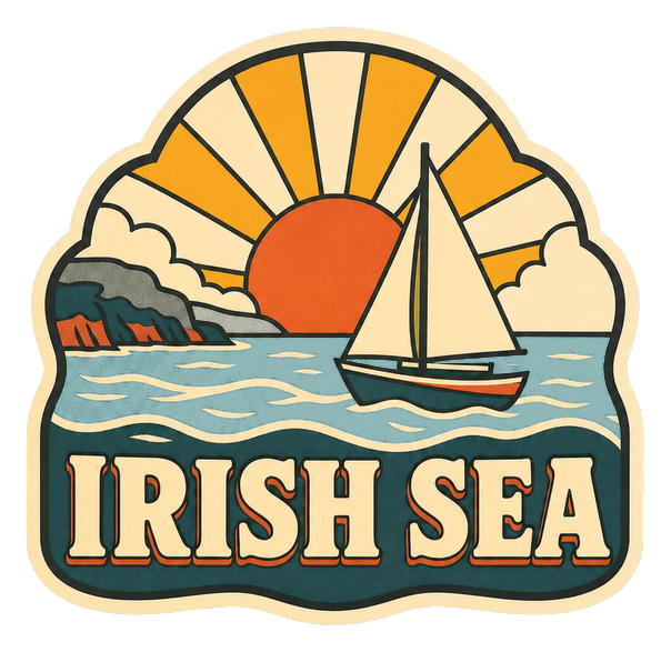 Preview for Irish Sea Sunrise Retro Sticker