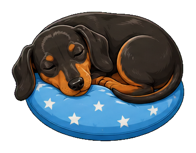 Preview for Sleepy Dachshund Sticker Graphic