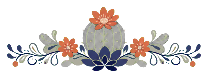 Decorative ornamental scroll with floral accents and a wide symmetrical design