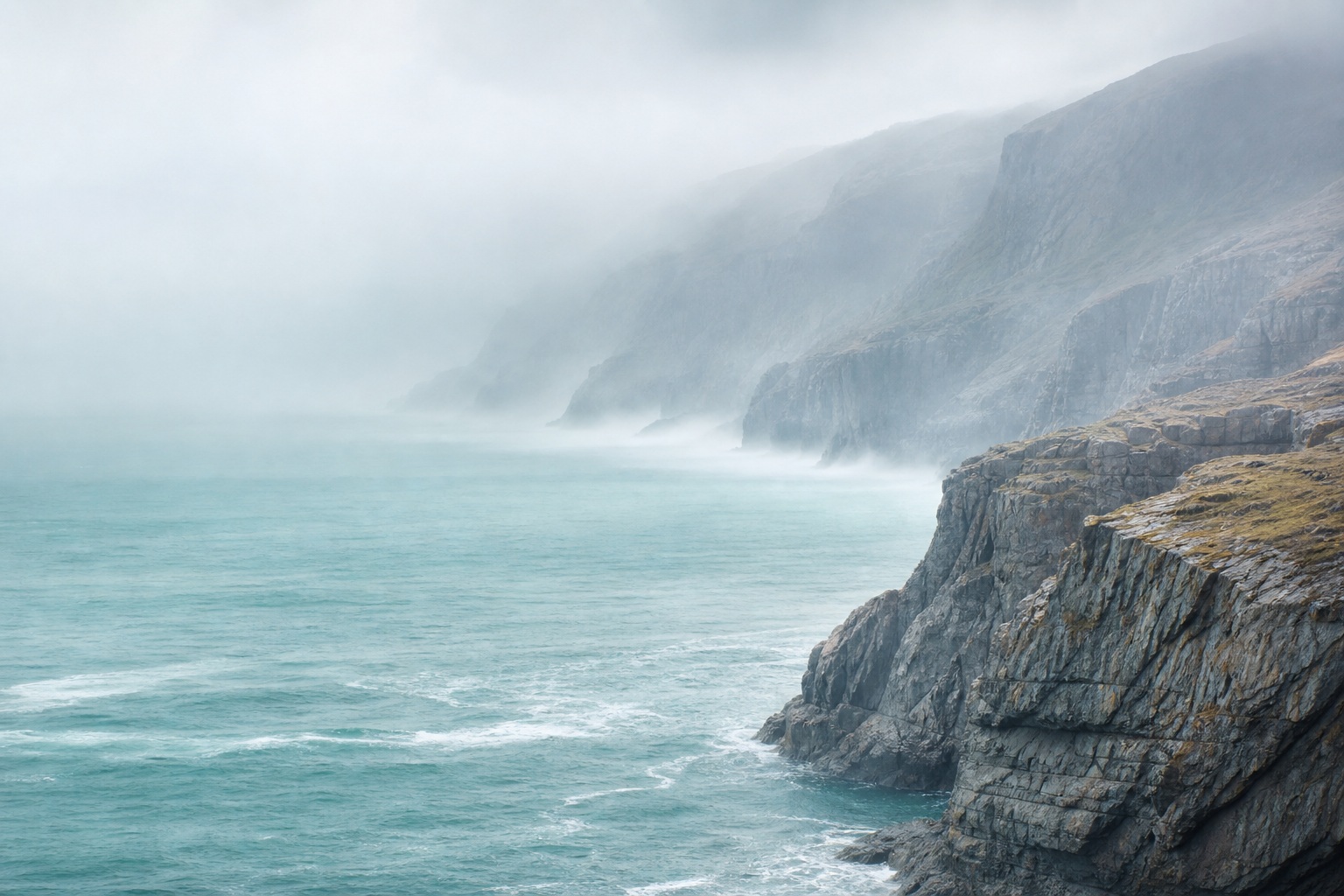 Preview for Pale Aqua Misty Sea Wall Background