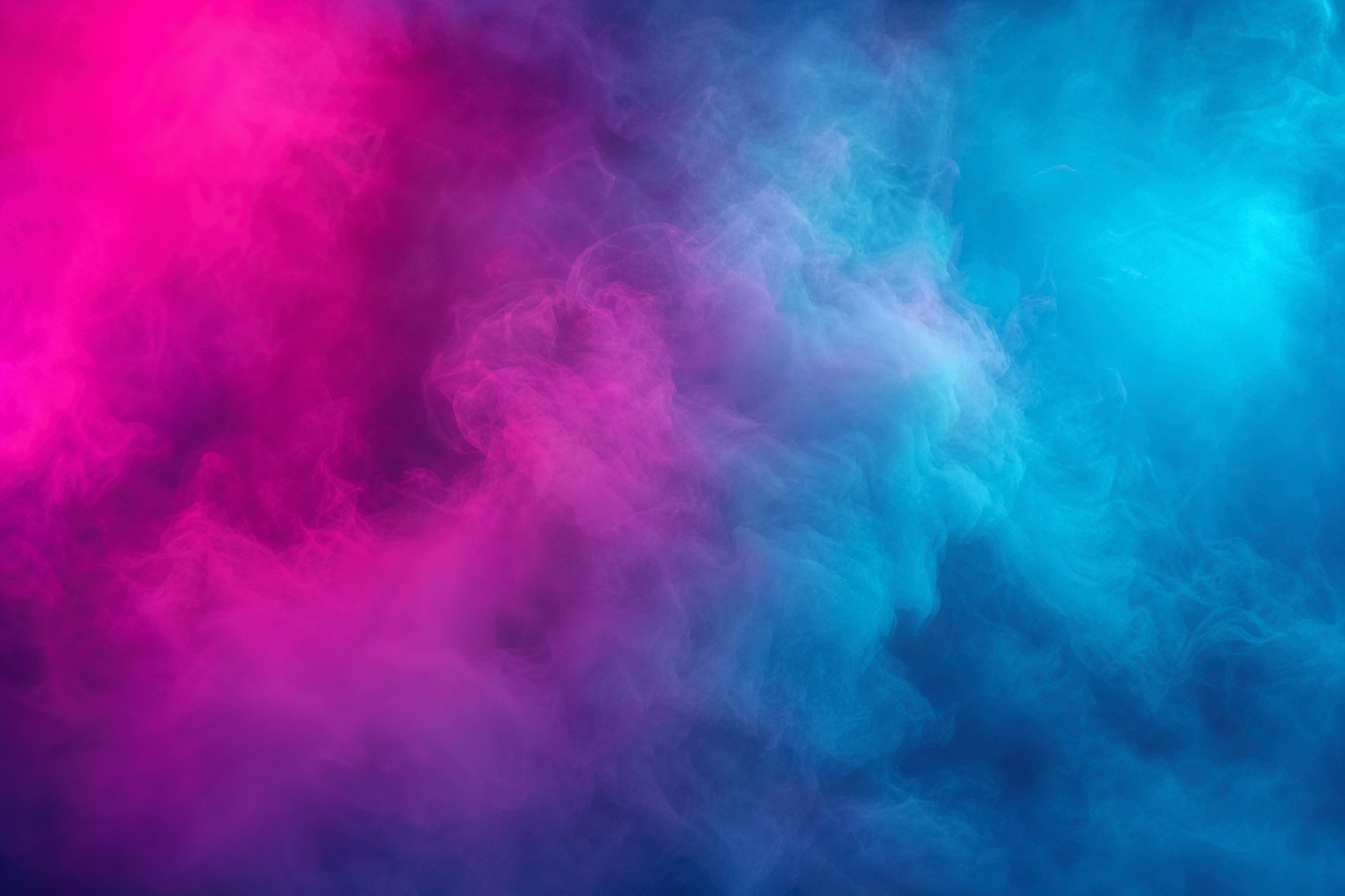 Abstract magenta and cyan color mist blending into a soft gradient background.