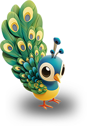 Preview for Cartoon-peacock-illustration-animal-sticker-b0d7a