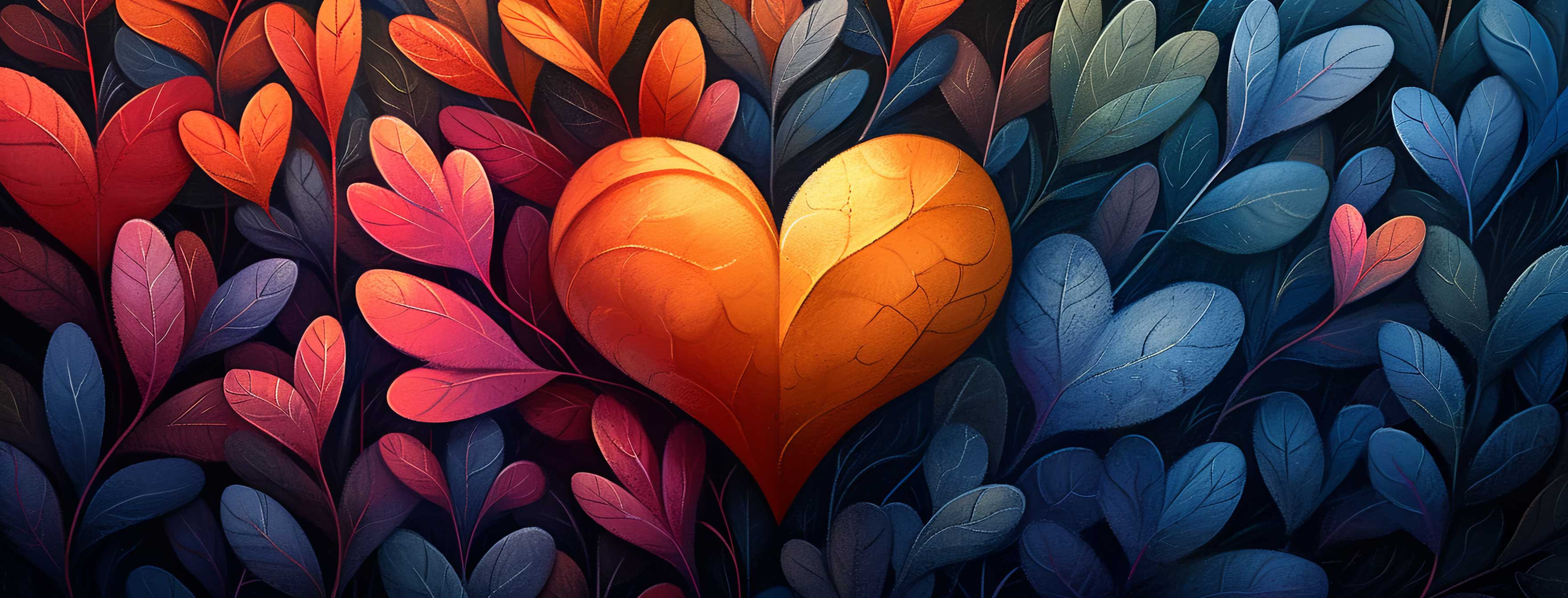 Preview for Vibrant-heart-among-leaves-heart-cover-background-f3fa3