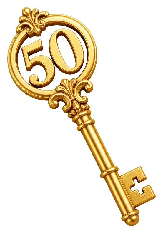 Preview for Gold Key 50 Birthday Sticker