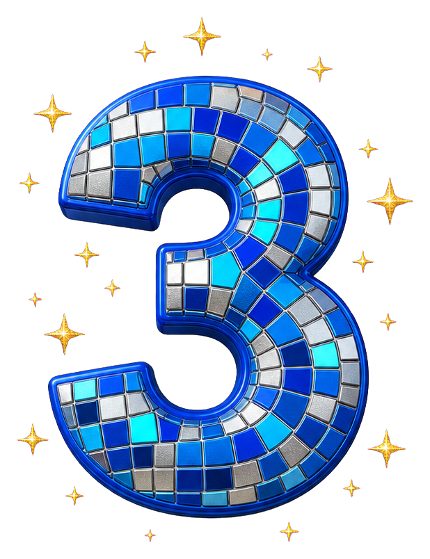 Preview for 3 Disco Sparkle Birthday Number Sticker