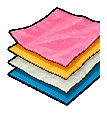 Stack of colorful tissue paper sheets in pink, yellow, green, and blue