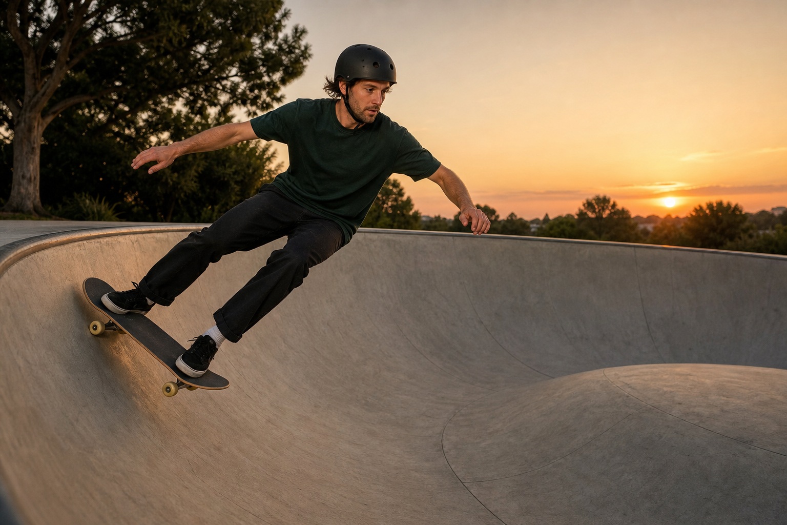 Preview for Sunset Skateboarding Bowl Background