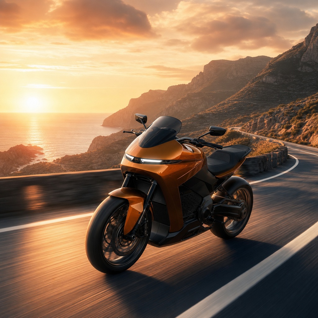 Preview for Golden Hour Motorcycle Stock Background