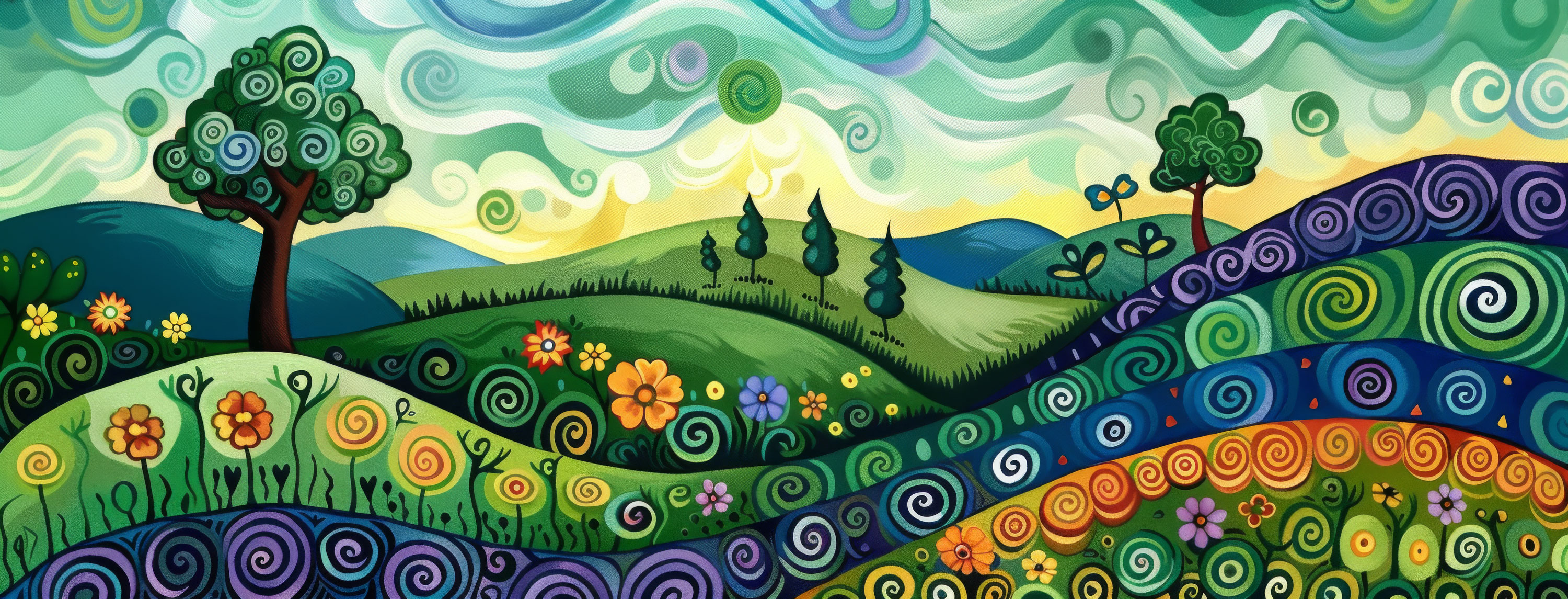 Preview for Whimsical-rolling-hills-landscape-st-patricks-background-b73fd
