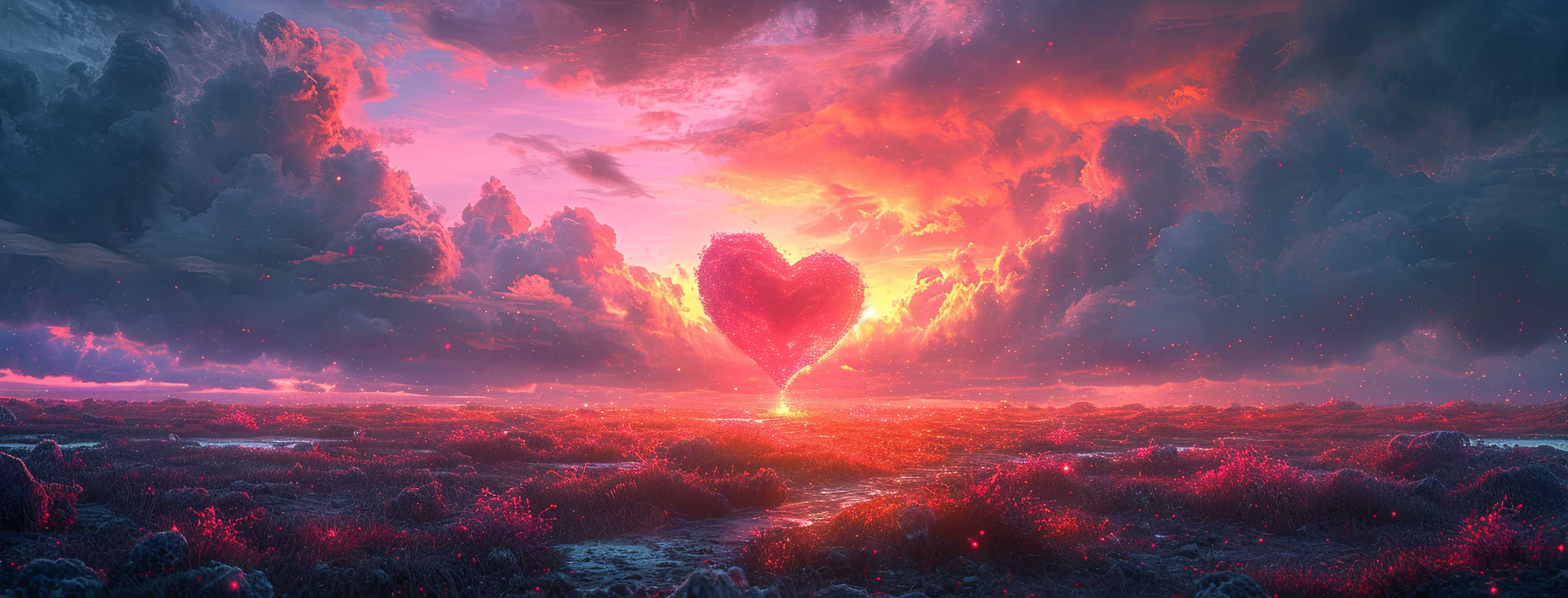 Preview for Heart-shaped-sunset-sky-heart-cover-background-28078