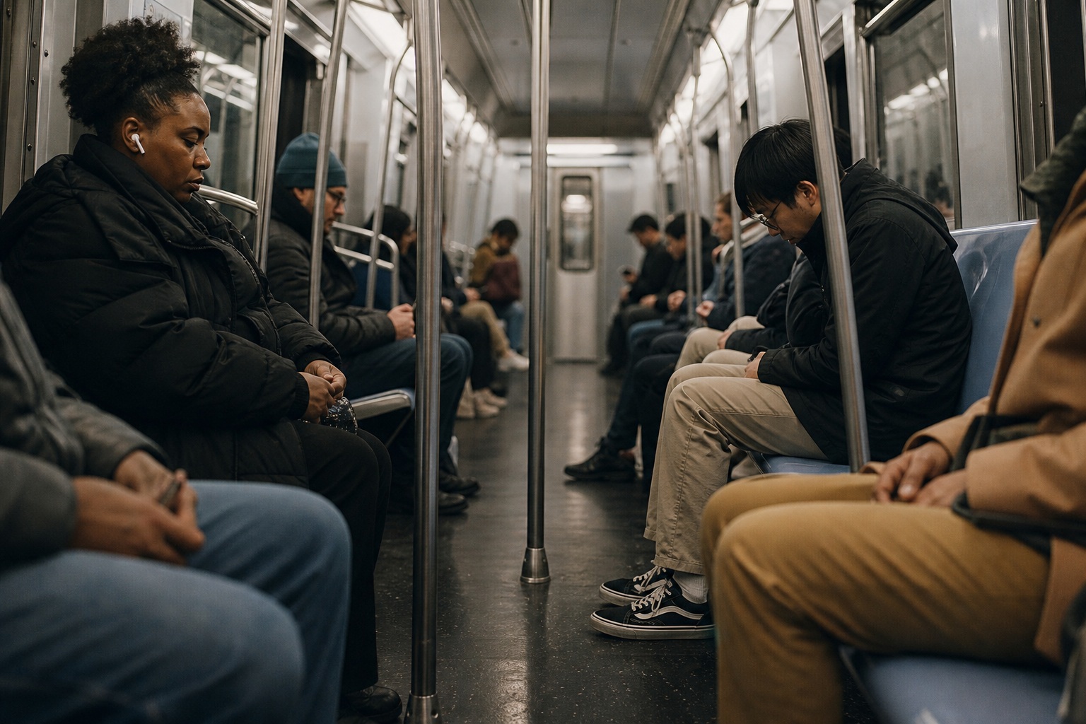 Preview for Subway Commuter Scene Stock Background