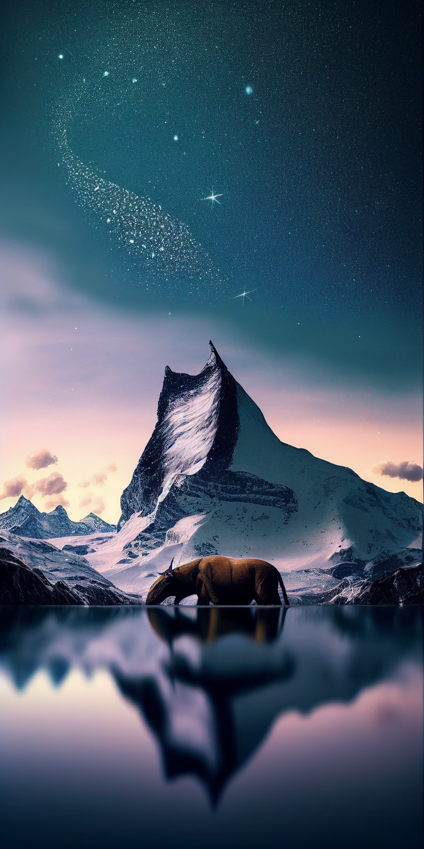Preview for Polar-bear-starry-night-ai-phone-background-5f430