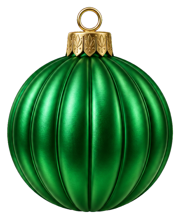 Preview for Emerald Ribbed Christmas Ornament