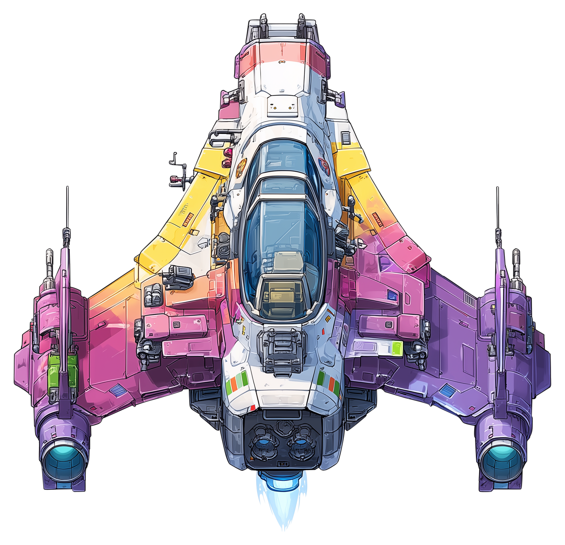 Preview for Futuristic-spacecraft-pixel-art-spaceship-sticker-b8c16