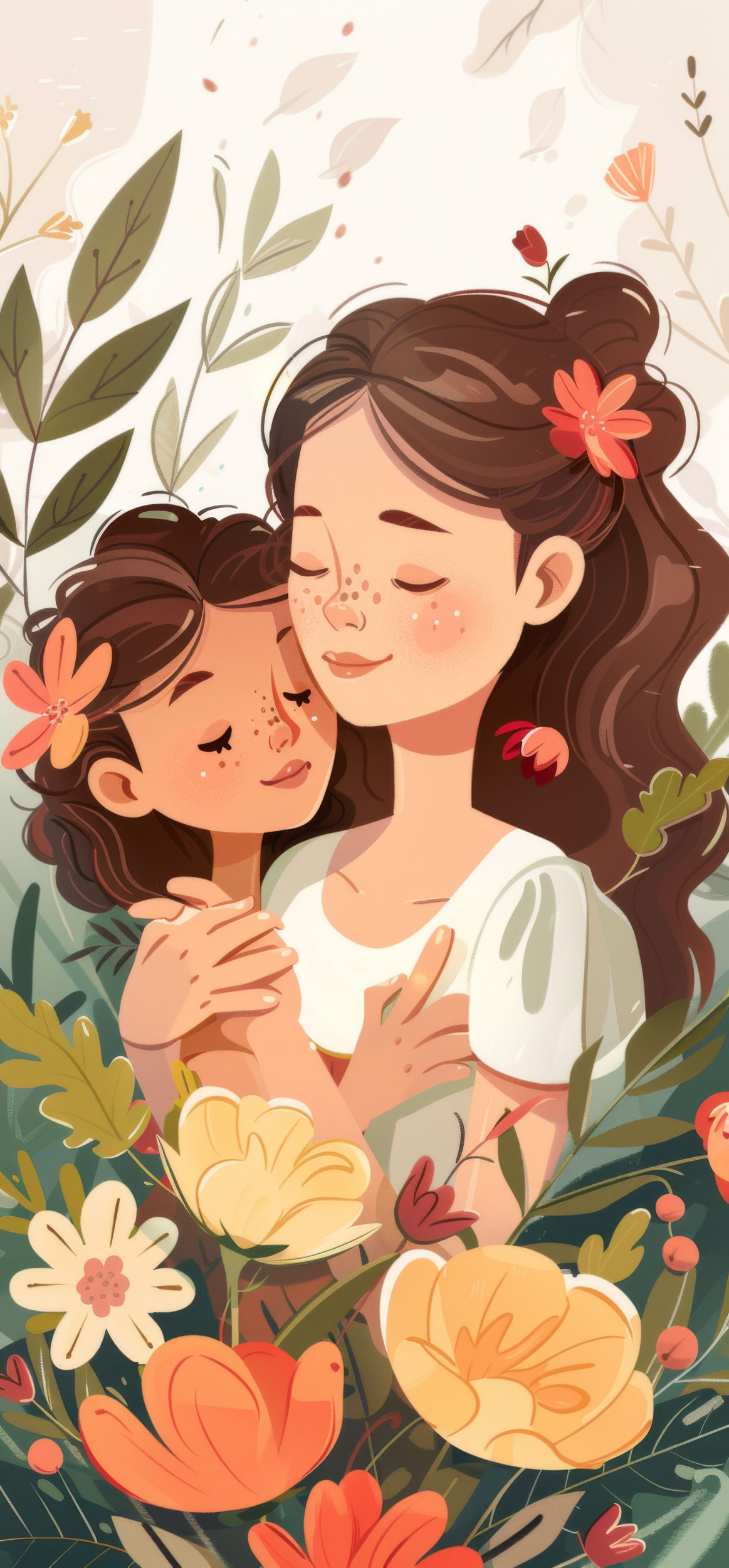 Preview for Mother-child-floral-embrace-mothers-day-background-a90df