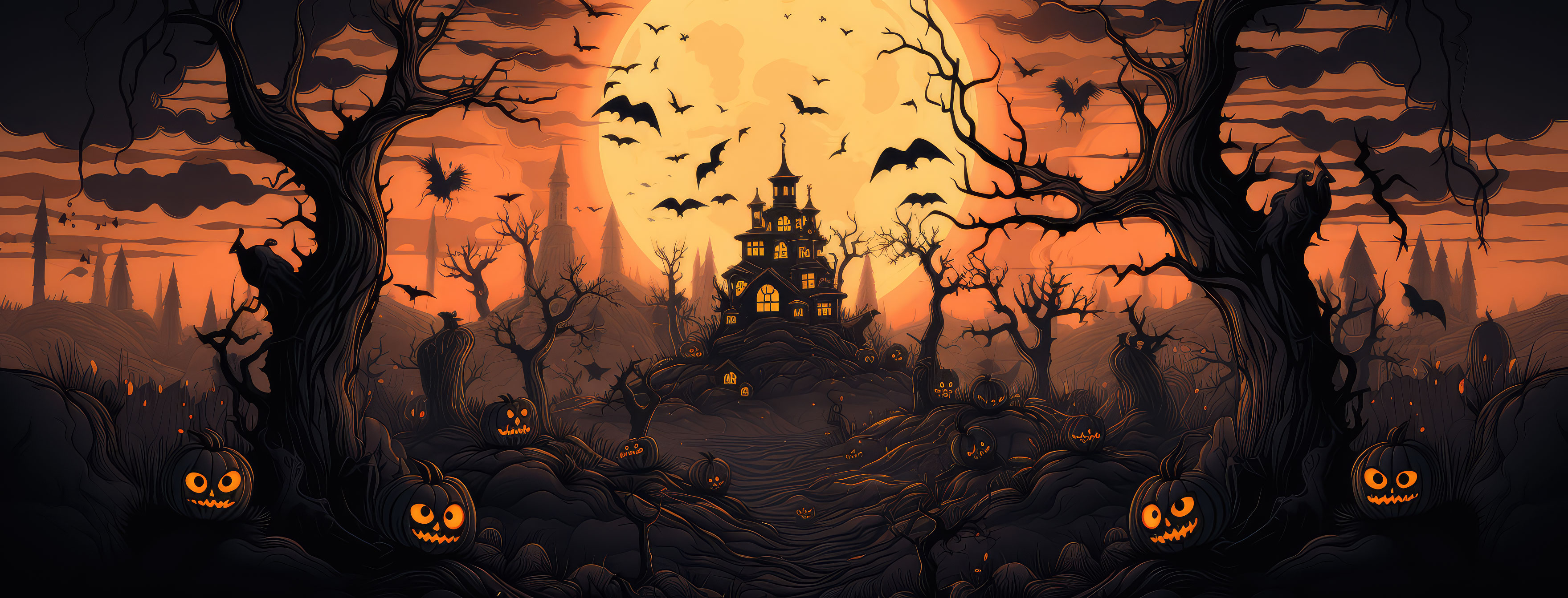 Preview for Halloween-spooky-night-scene-halloween-cover-background-a2c3e