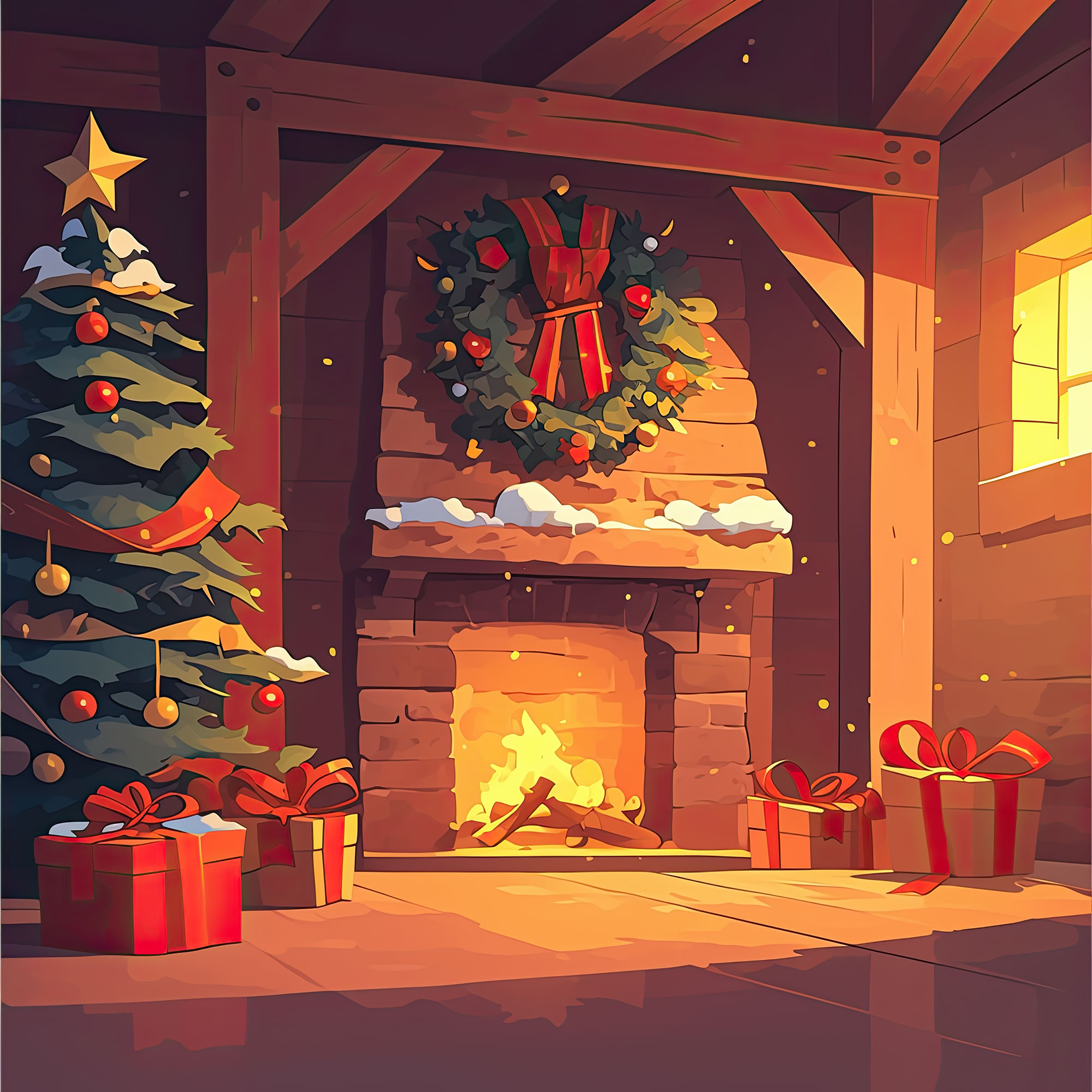 Preview for Christmas-by-the-fireplace-christmas-backdrop-background-53a67