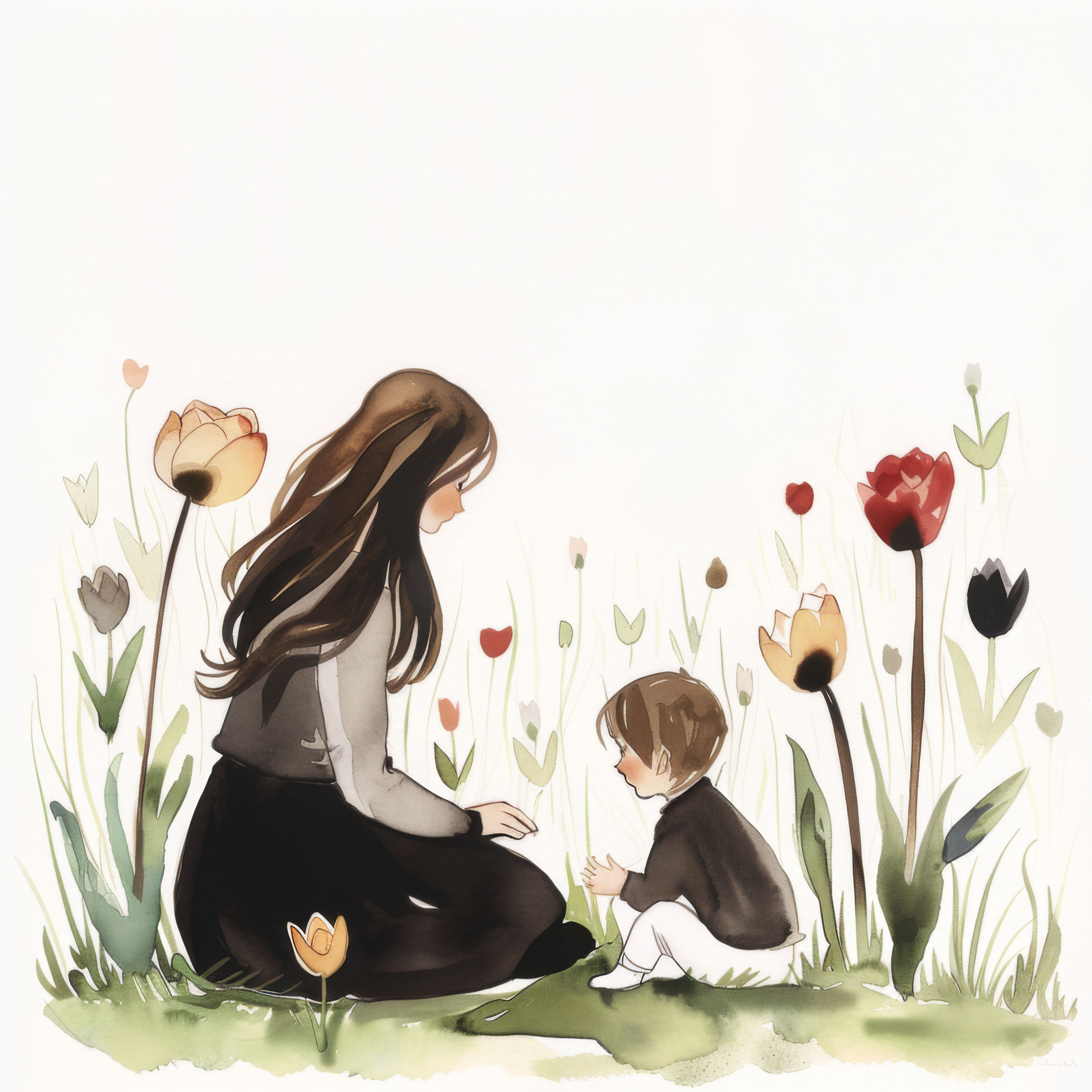 Preview for Mother-child-flower-field-illustration-mothers-day-background-b3d76