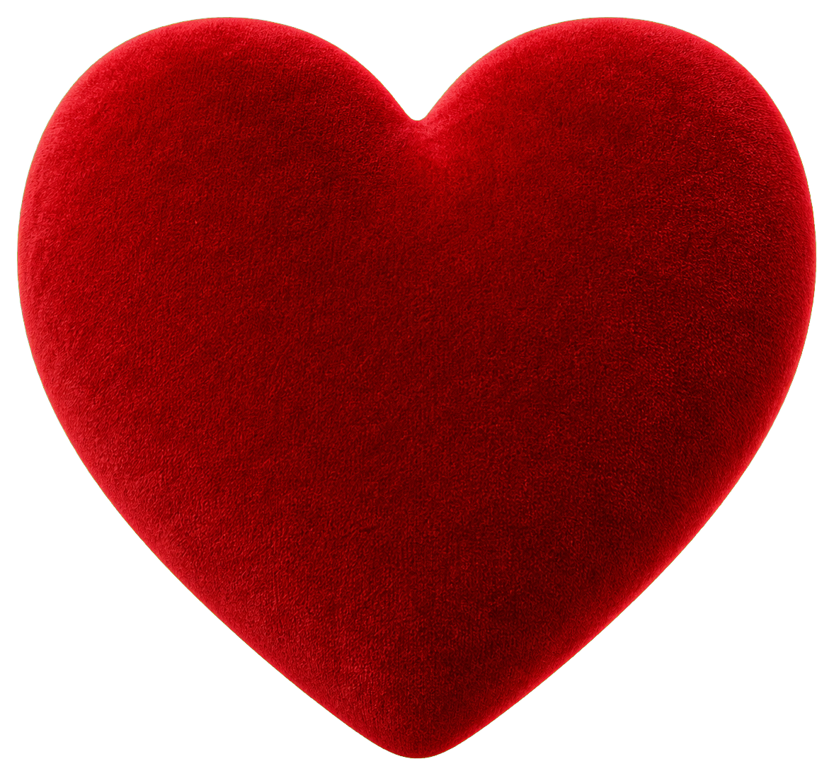 Red velvet heart sticker with a soft textured look