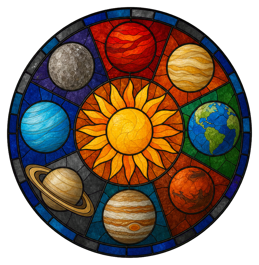 Preview for Stained Glass Solar System Sticker