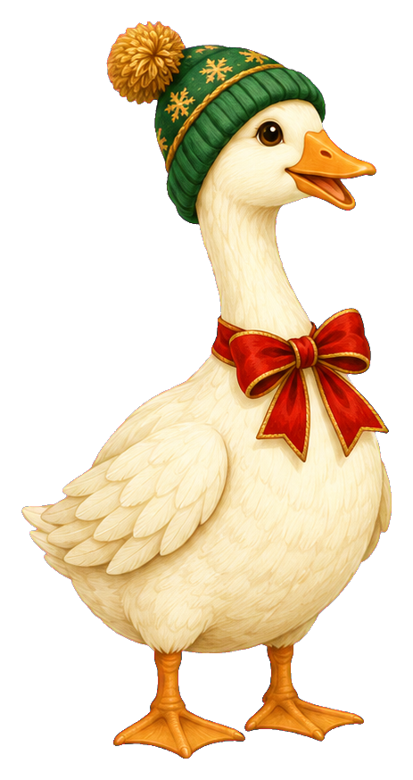 Preview for Christmas Goose With Red Velvet Bow