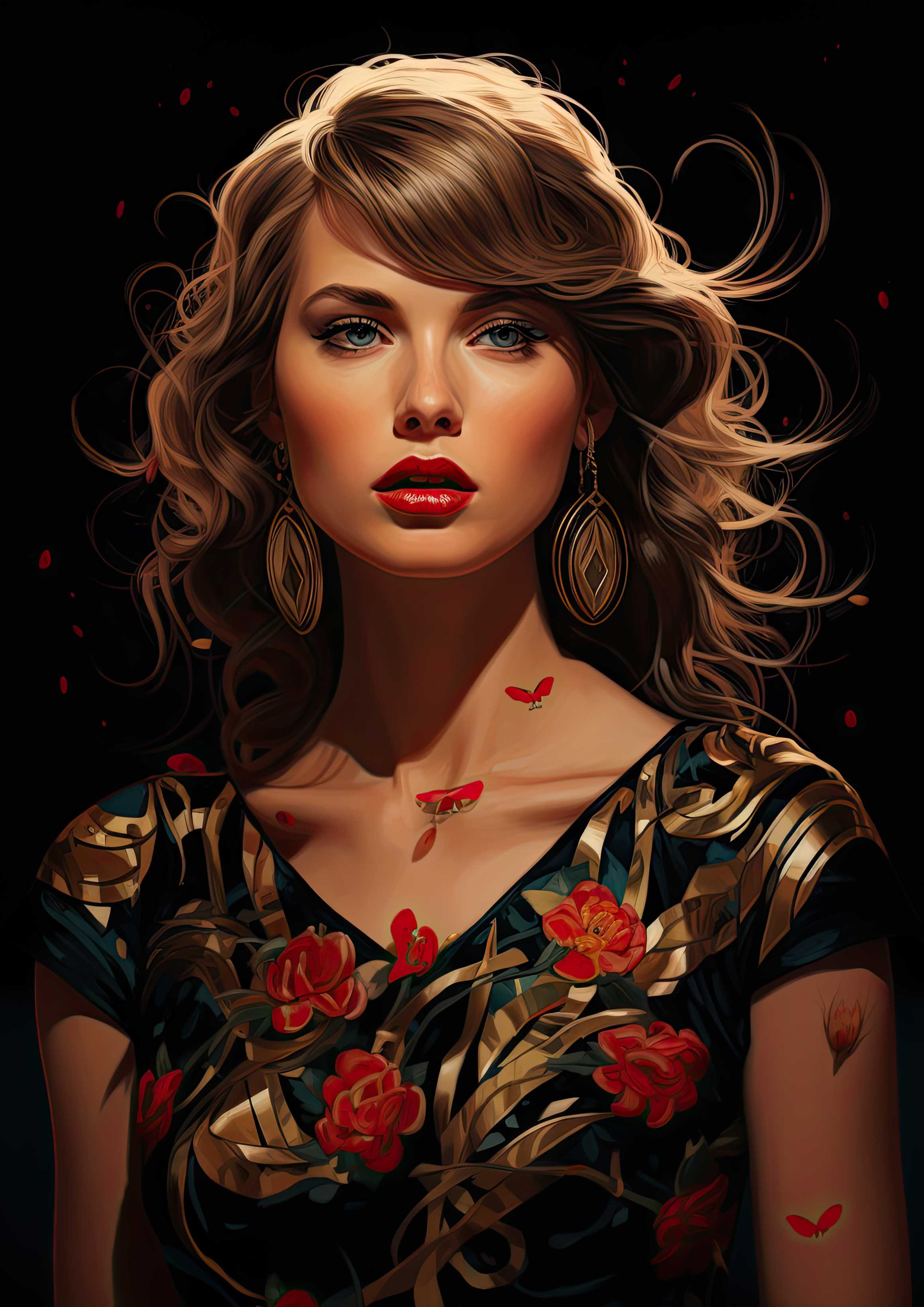 Preview for Elegant-woman-portrait-art-taylor-swift-background-0b2b8