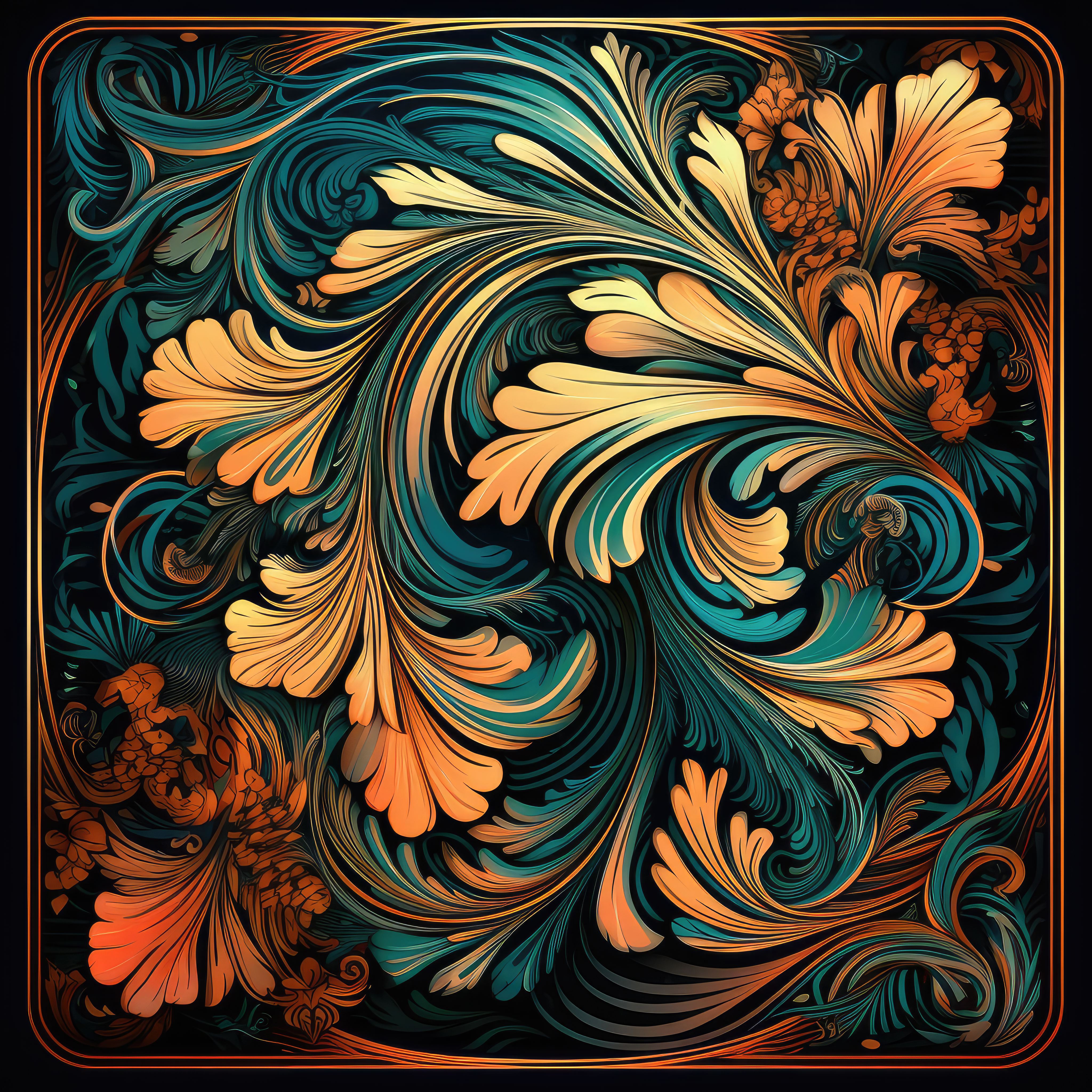 Preview for Art-nouveau-floral-pattern-design-abstract-background-22737