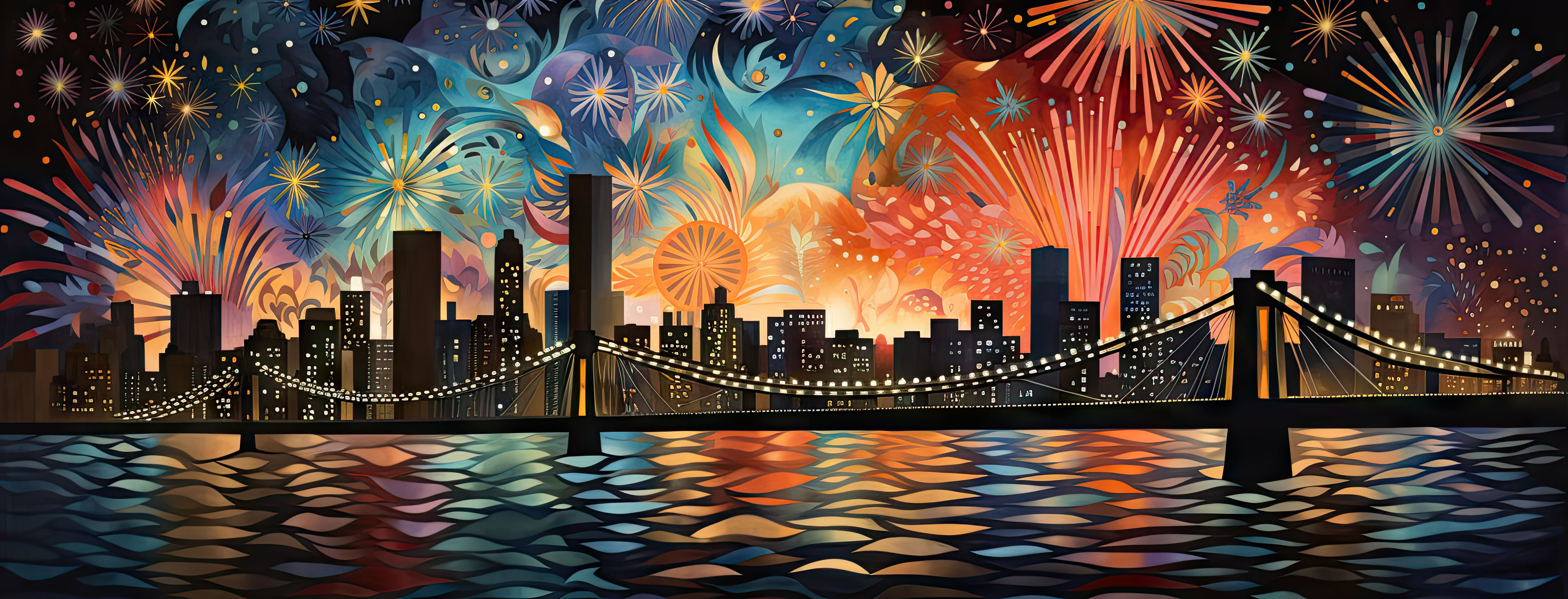 Preview for Nyc-skyline-fireworks-art-new-year-background-184e3