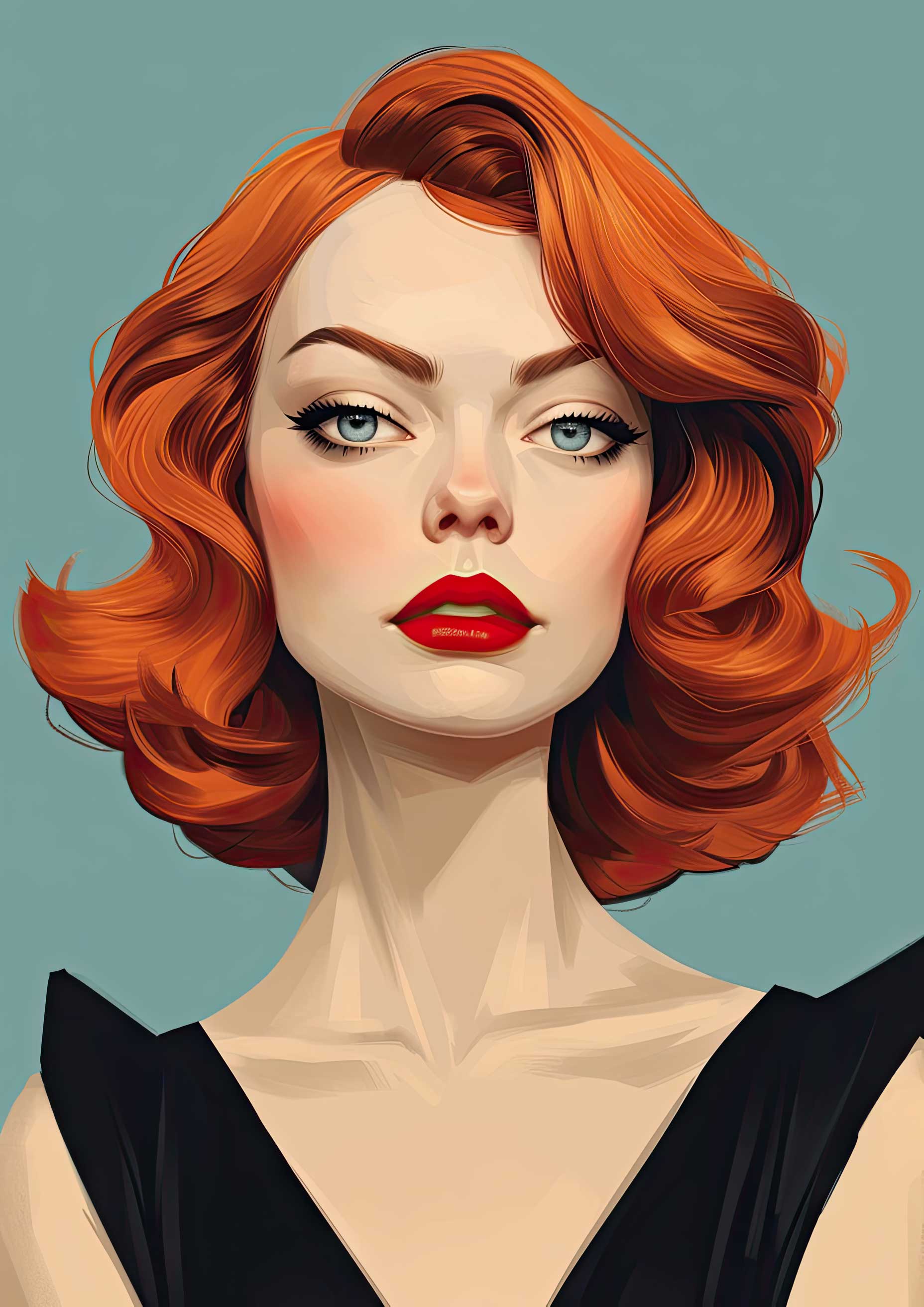Preview for Redhead-digital-portrait-art-celebrities-background-0c448