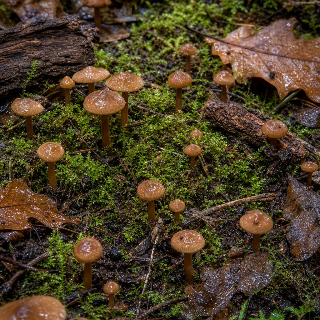 Preview for Post-rain Mushroom Forest Floor Background