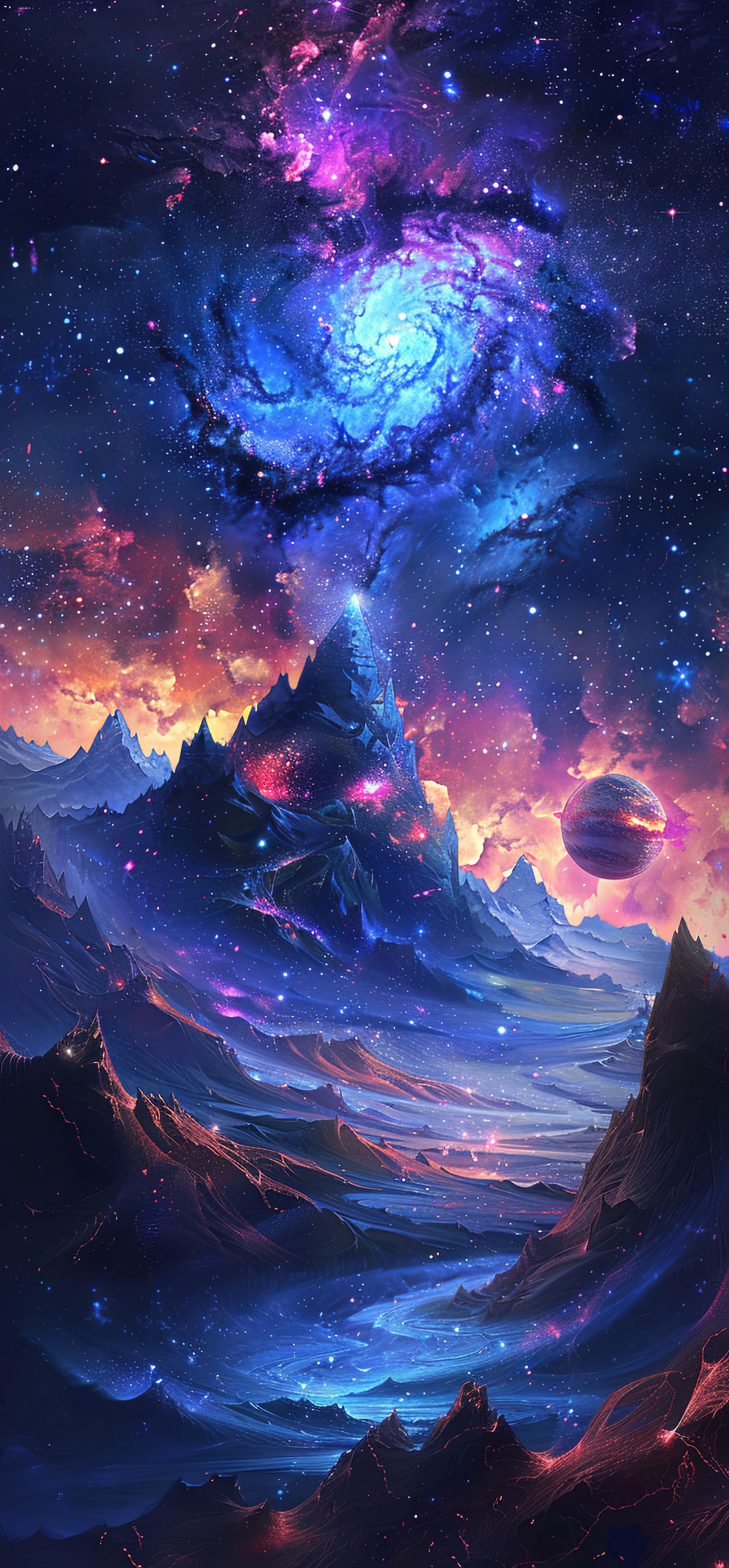 Preview for Cosmic-landscape-art-astrophotography-phone-background-e58b2