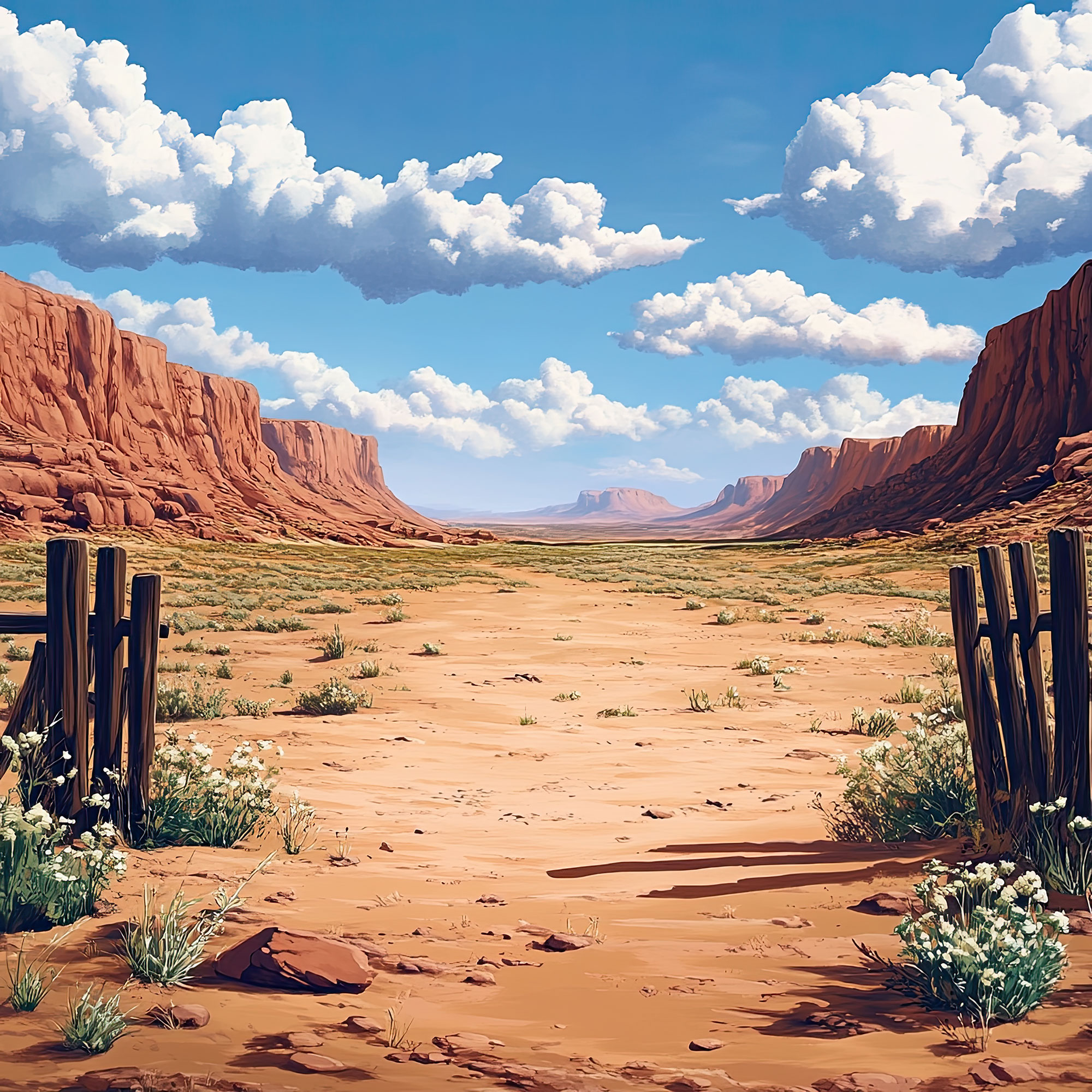 Preview for Desert-landscape-open-gate-nature-backdrop-background-a6269