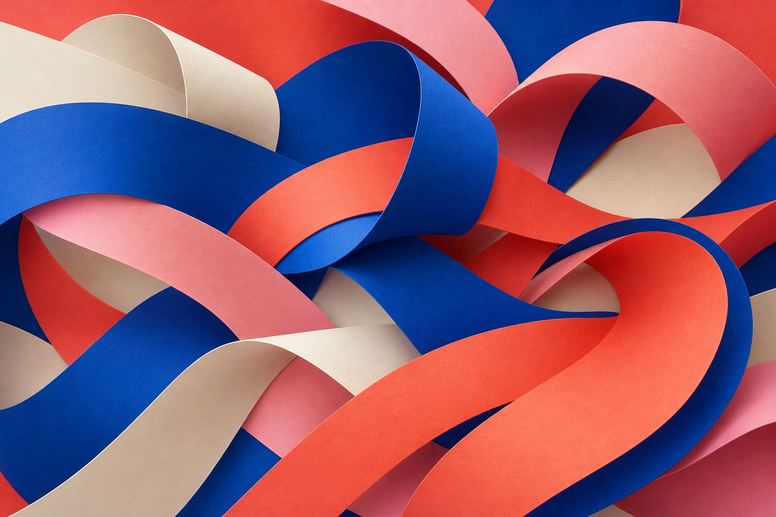 Preview for Coral Cobalt Paper Ribbon Background