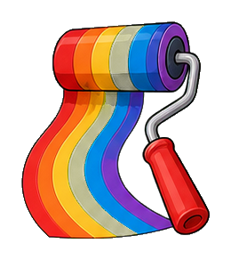 Preview for Rainbow Paint Roller Sticker