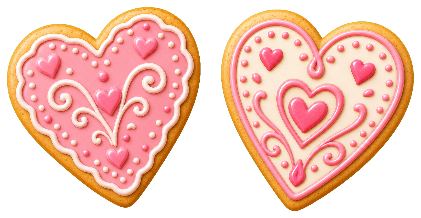 Preview for Heart Cookie Pair Sticker For Love Designs
