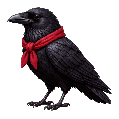 Preview for Red Scarf Raven Sticker