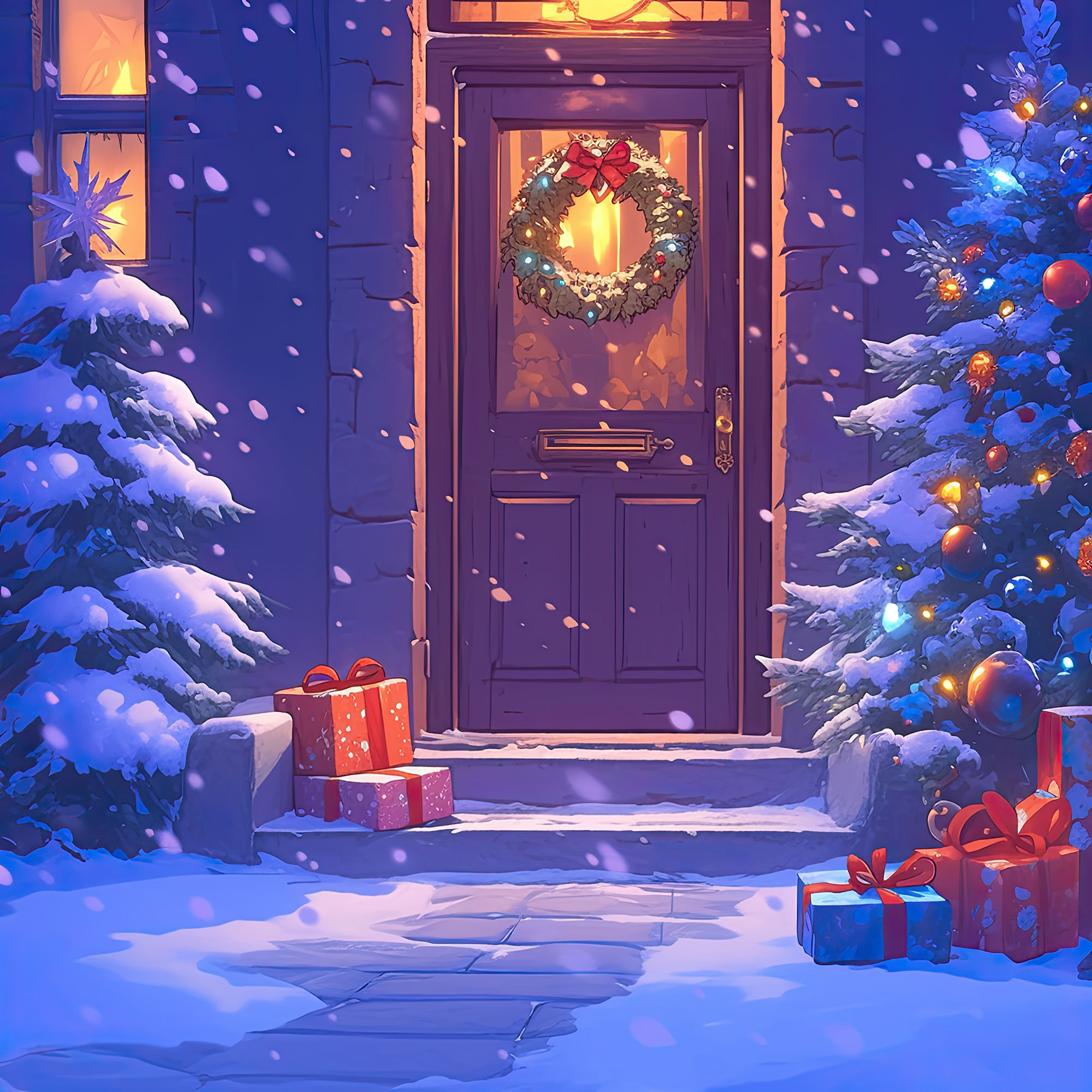 Preview for Winter-home-entrance-decor-christmas-backdrop-background-38a24