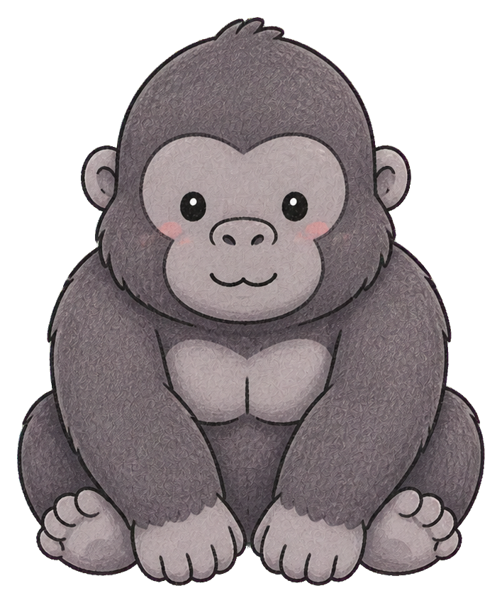 Preview for Cute Gorilla Sticker For Fun Designs