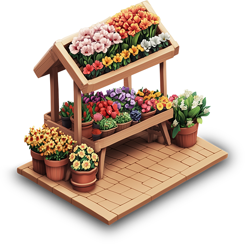 Preview for Flower-stand-isometric-illustration-hardscape-sticker-cc36a