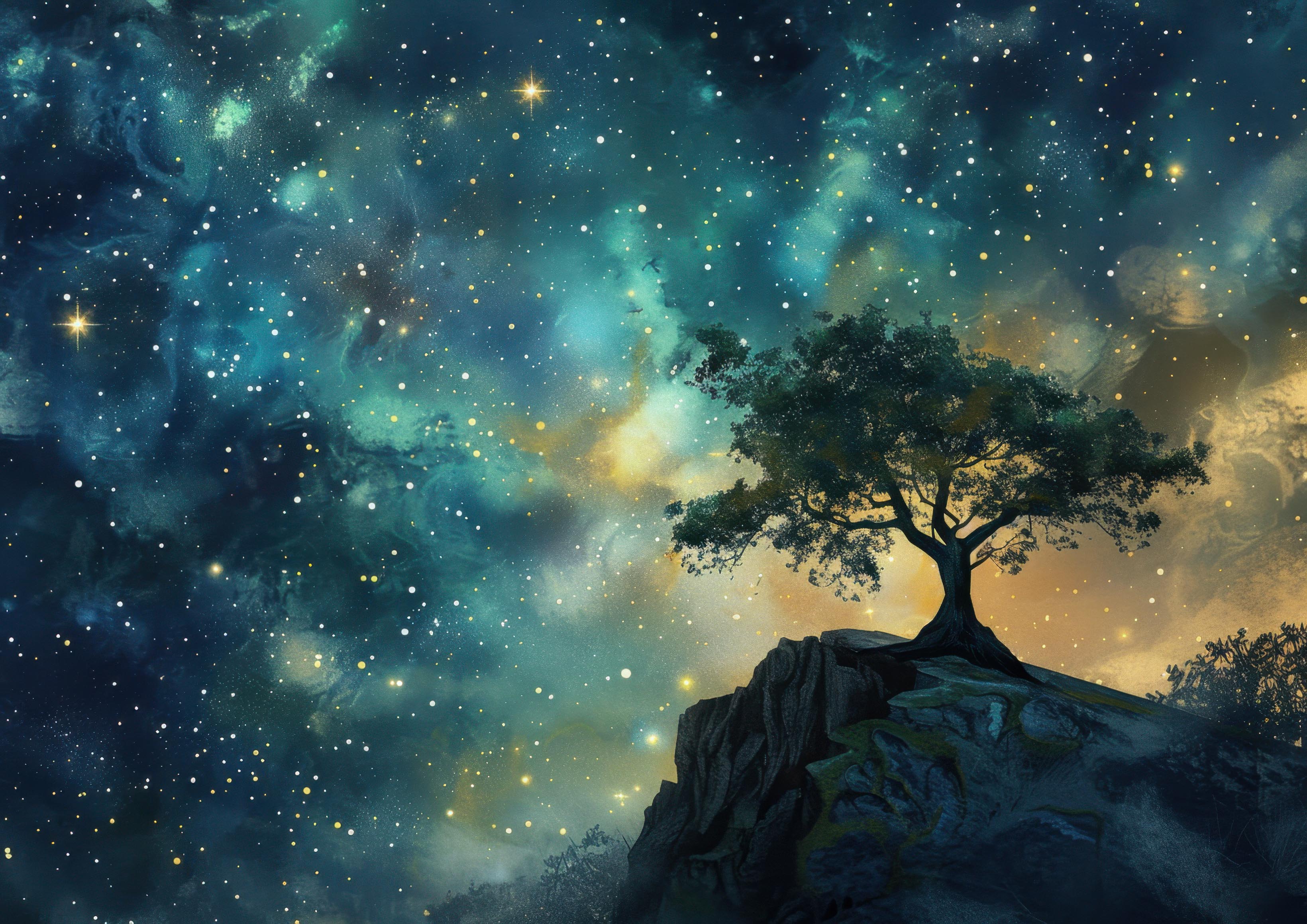 Preview for Cosmic-tree-rocky-outcrop-astrophotography-photo-background-7a3bb