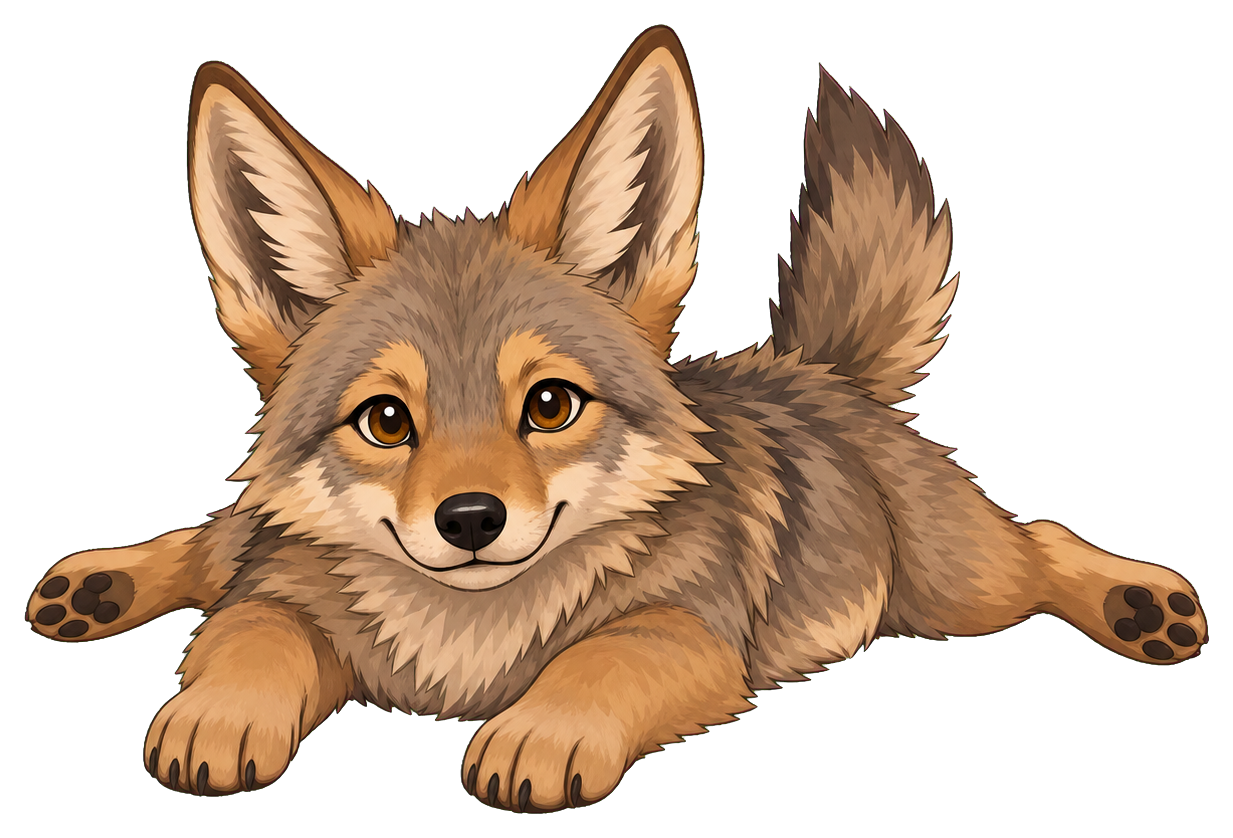 Preview for Coyote Sploot Pose Sticker